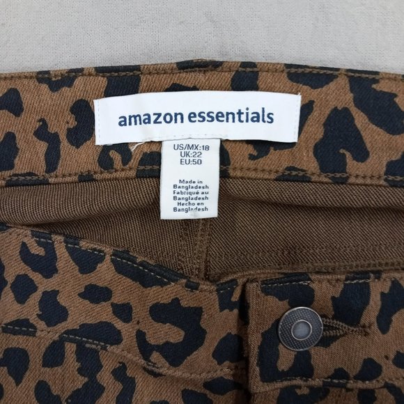 Amazon Essentials Women's NWT Skinny Jeans Size18 Animal Print Mid Rise Stretch - Picture 10 of 12